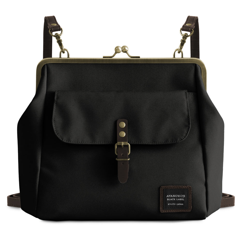 【在庫商品】がま口フラップ2WAYリュック【コーデュラ(R)】