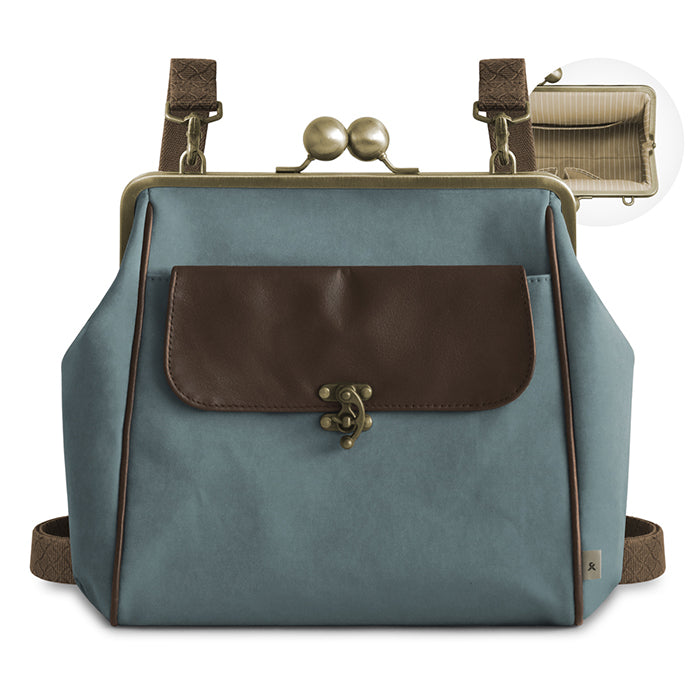 【在庫商品】がま口フラップ2WAYリュック(大玉ひねり)【Sueddy(スエッディ)】