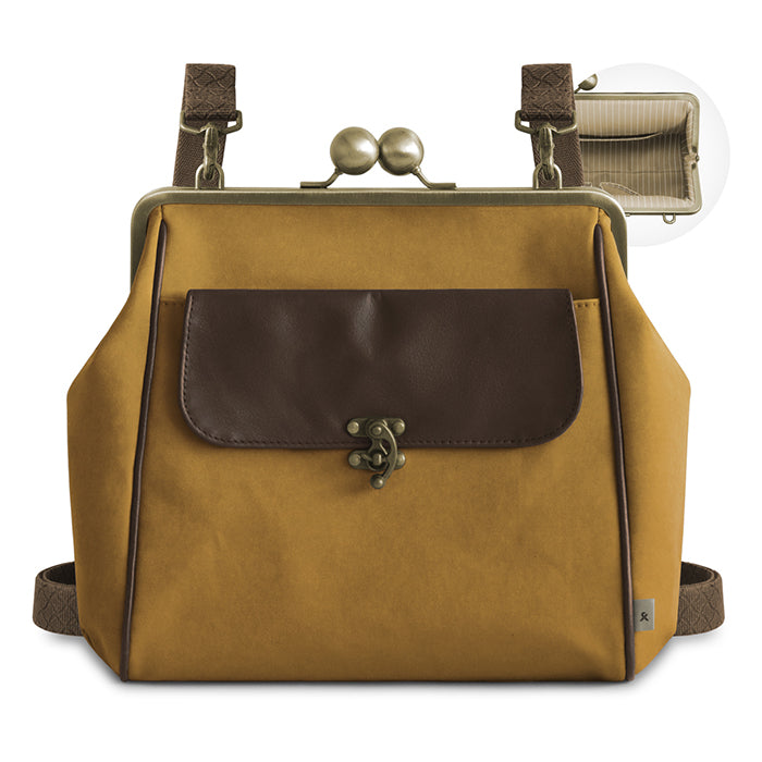 【在庫商品】がま口フラップ2WAYリュック(大玉ひねり)【Sueddy(スエッディ)】