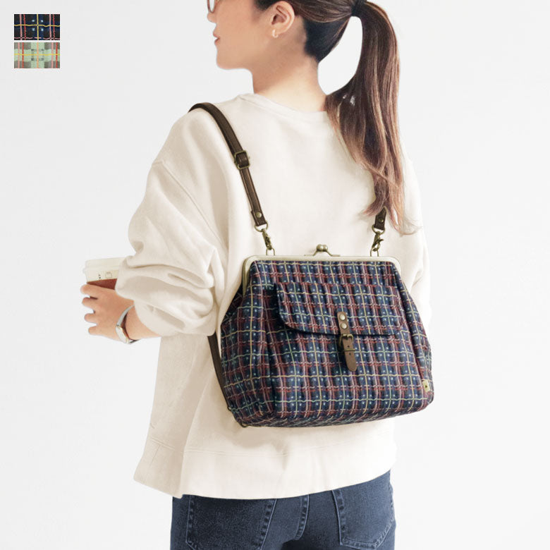在庫商品】がま口フラップ2WAYリュック【ポップチェック】