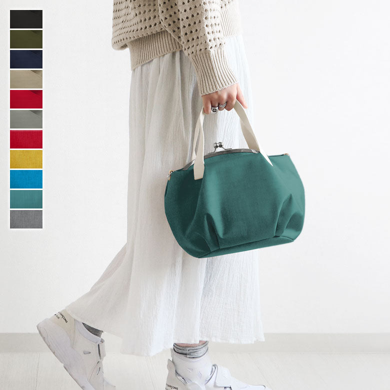 【In-Stock Item】Kiss-lock Balloon Tote Bag【Sarei コーデュラ(R) re/cor(TM)(コーデュラレコー)・MONTANA(N)】