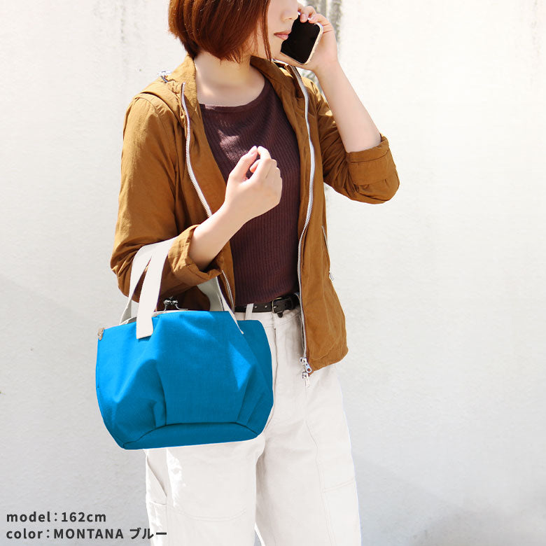 【在庫商品】がま口バルーントートバッグ【Sarei コーデュラ(R) re/cor(TM)(コーデュラレコー)・MONTANA(N)】