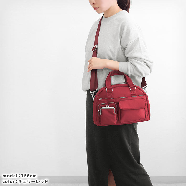 【在庫商品】がま口ラウンドバッグマルチポッケ【Sarei NEUTRA】