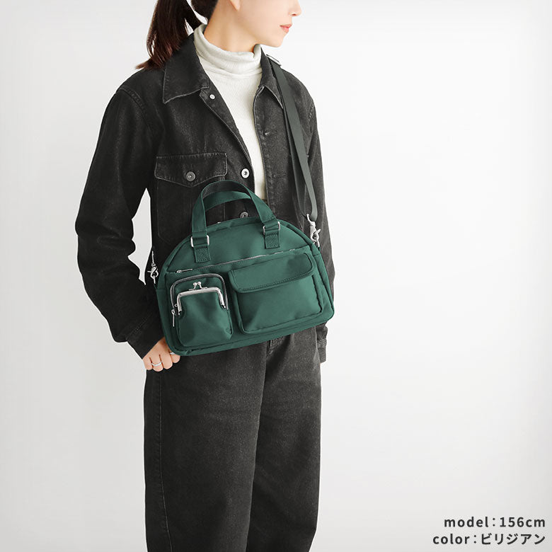 【在庫商品】がま口ラウンドバッグマルチポッケ【Sarei NEUTRA】