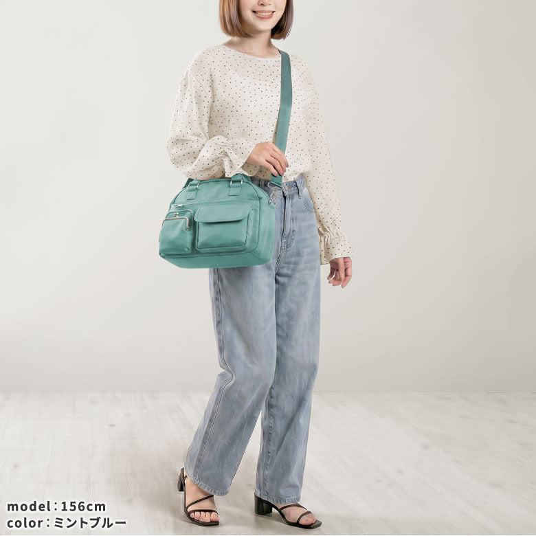 【在庫商品】がま口ラウンドバッグマルチポッケ【Sarei NEUTRA 26SS】