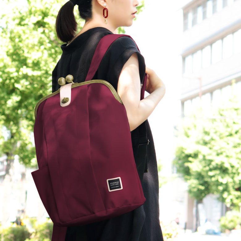 【在庫商品】大玉がま口リュック【コーデュラ(R)】