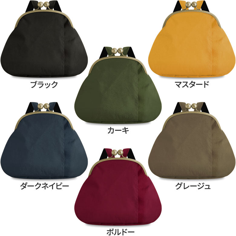 【在庫商品】大玉がま口まるリュック【コーデュラ(R)】※がまろっく付き