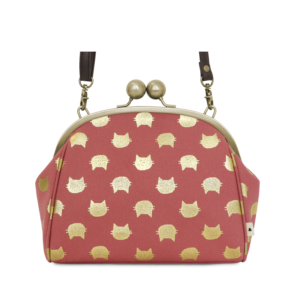 【在庫商品】大玉がま口ポシェット【HAKUにゃんこ】