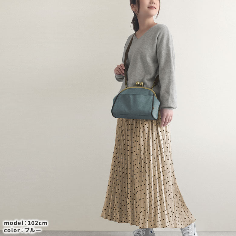 【在庫商品】大玉がま口ポシェット【Sueddy(スエッディ)】