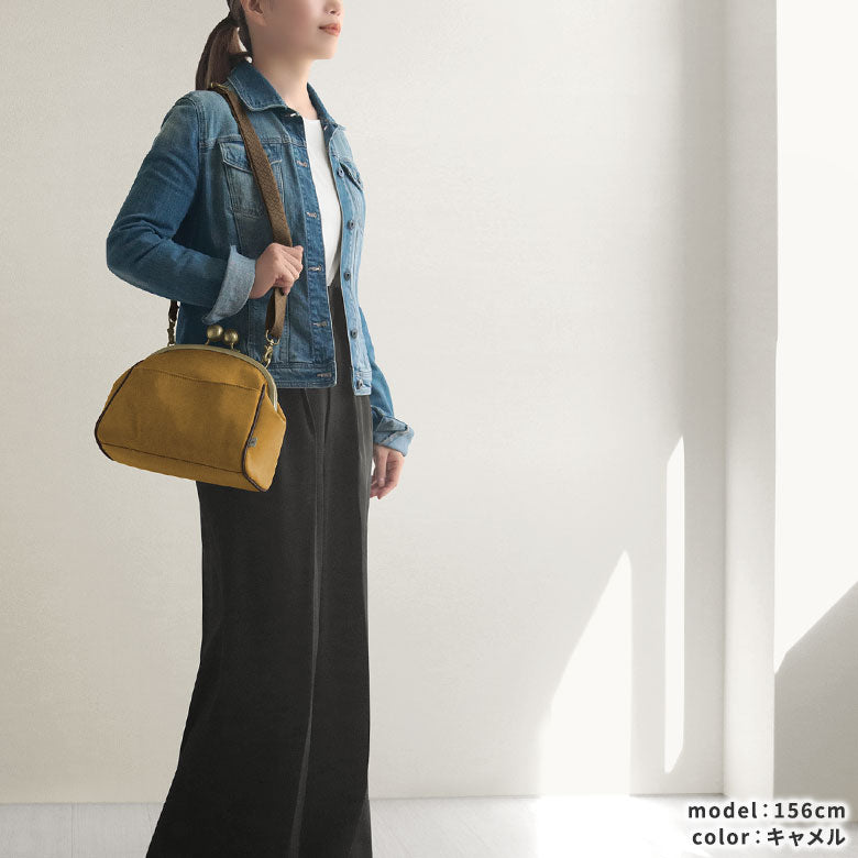 【在庫商品】大玉がま口ポシェット【Sueddy(スエッディ)】