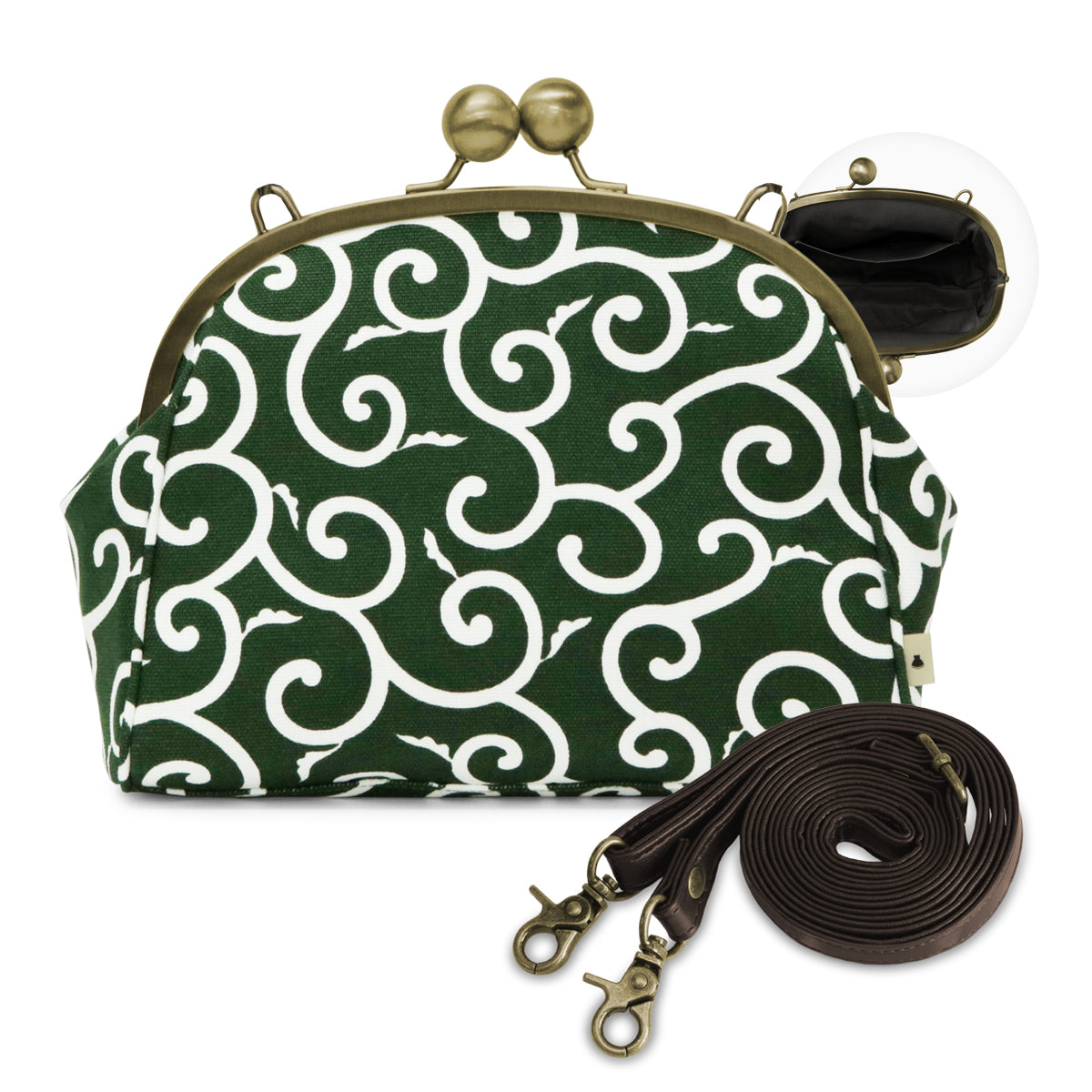 大玉がま口ポシェット【帆布・綿布・デニム(アソート)】