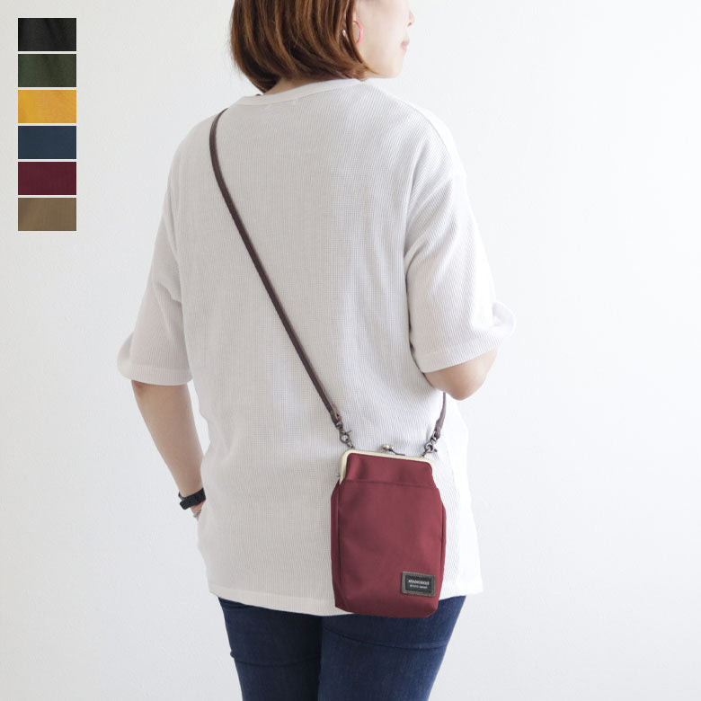 【在庫商品】がま口お散歩ポシェット【コーデュラ(R)】