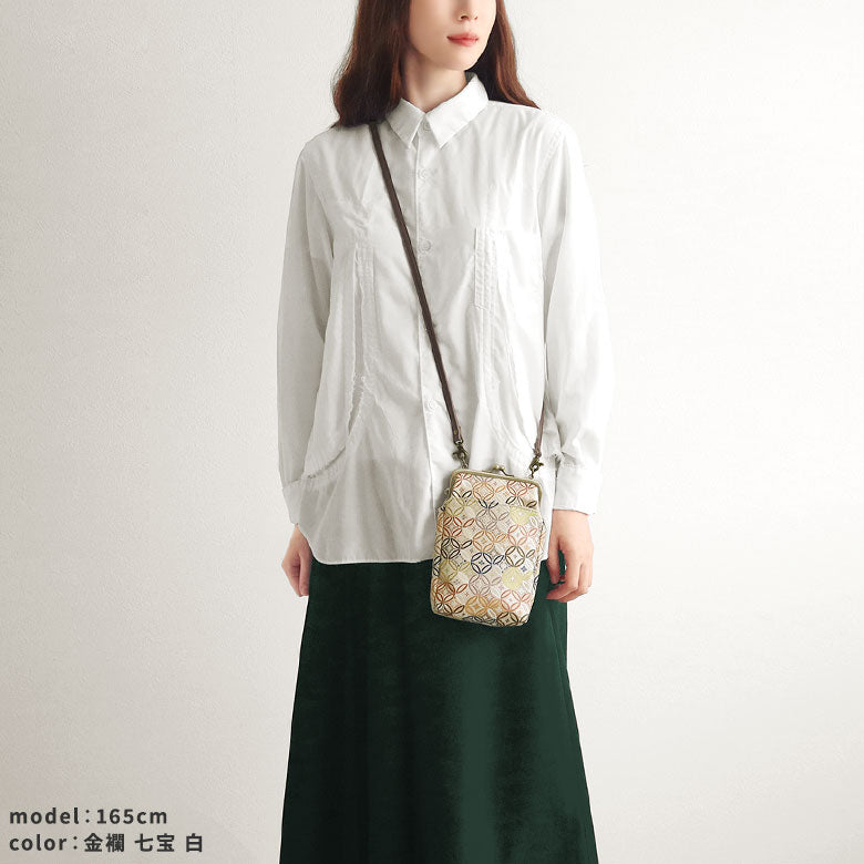 【在庫商品】がま口お散歩ポシェット【金襴】