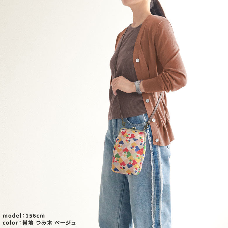 【在庫商品】がま口お散歩ポシェット【金襴】