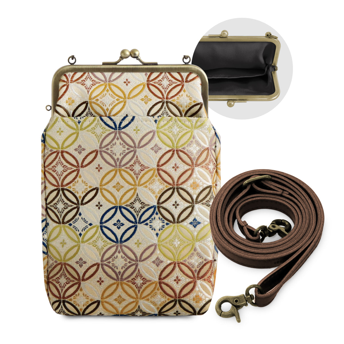 【在庫商品】がま口お散歩ポシェット【金襴】