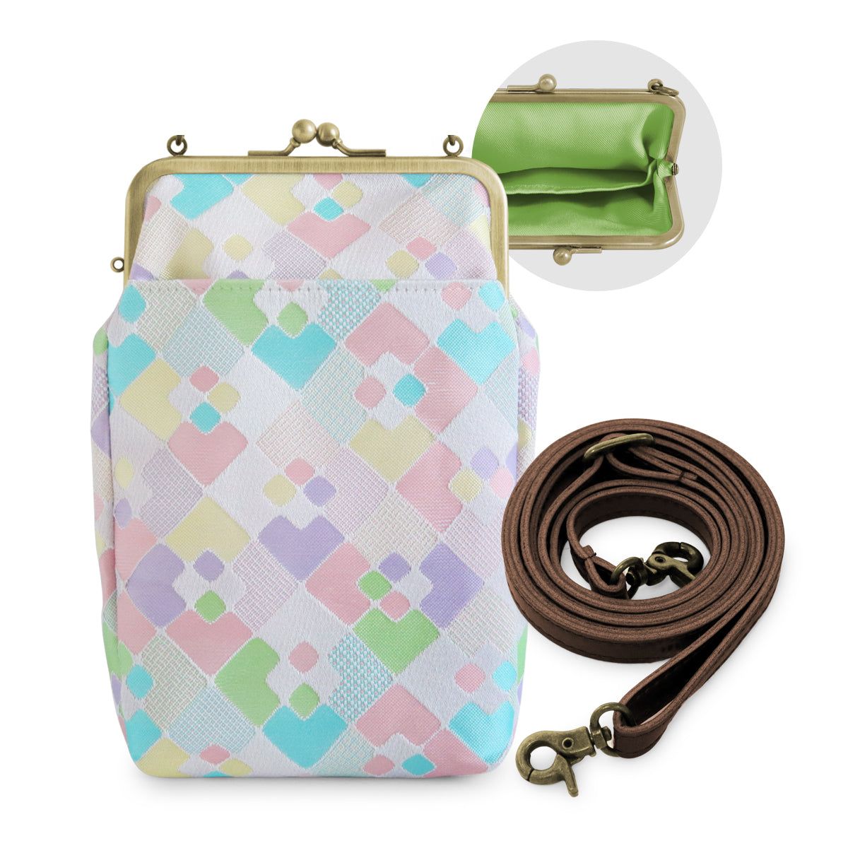 【在庫商品】がま口お散歩ポシェット【金襴】