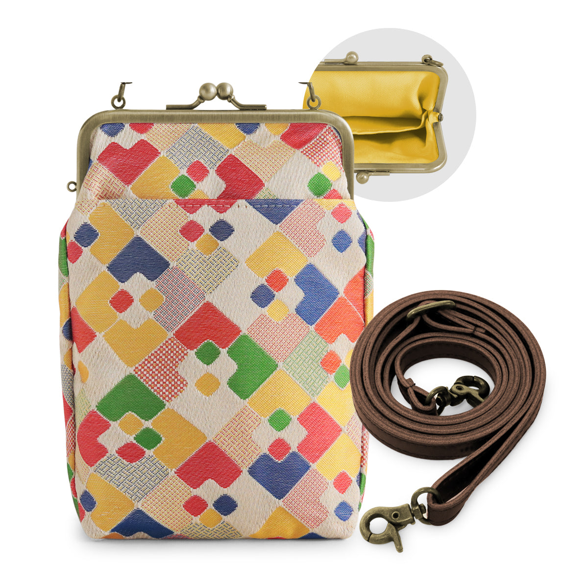 【在庫商品】がま口お散歩ポシェット【金襴】