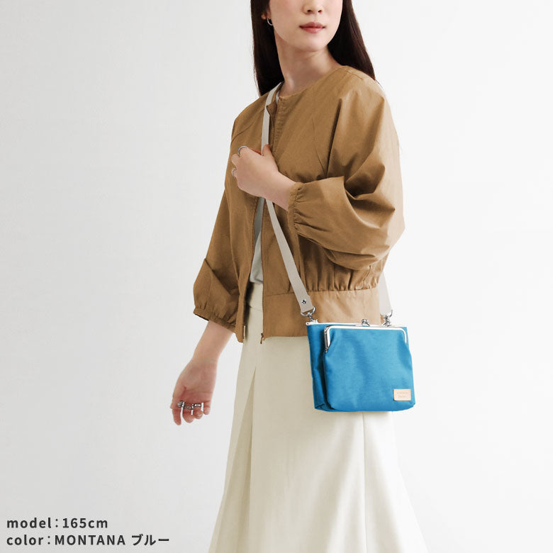 【在庫商品】がま口ポケット付きミニサコッシュ【Sarei コーデュラ(R) re/cor(TM)(コーデュラレコー)・MONTANA】
