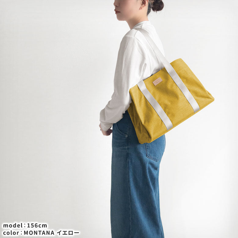 【在庫商品】がま口スクエアトートバッグ<M>【Sarei コーデュラ(R) re/cor(TM)(コーデュラレコー)・MONTANA(N)】