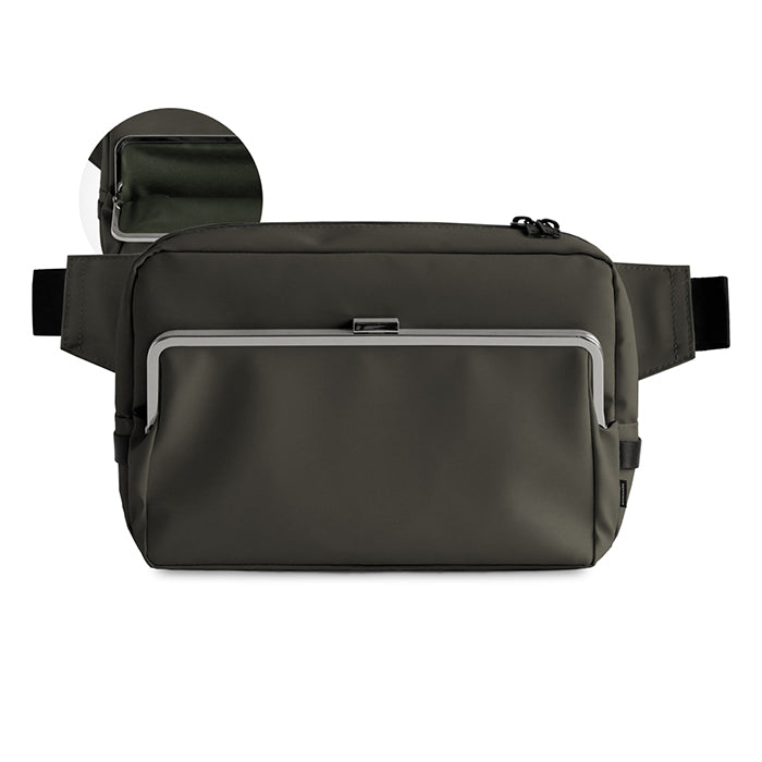 【在庫商品】がま口スクエアウエストバッグ【Sarei デューロン】