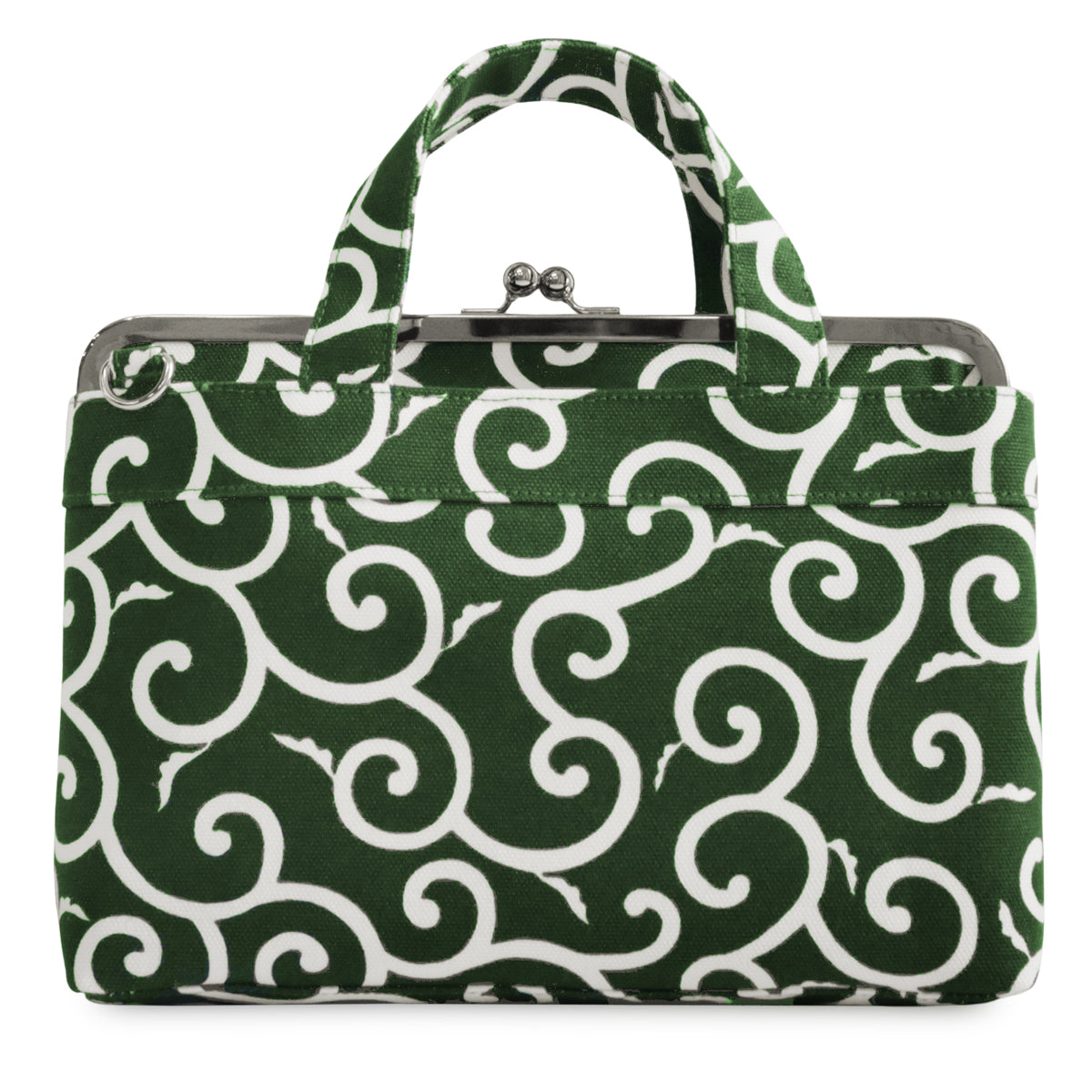 【在庫商品】がま口手提げバッグ【帆布・綿布・デニム(アソート)】