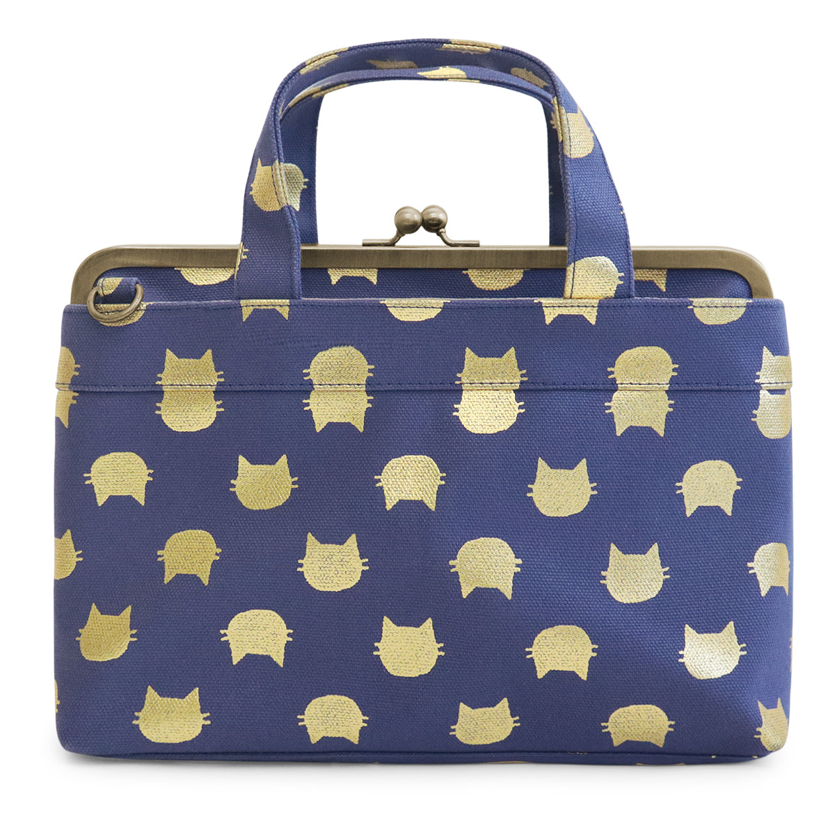 【在庫商品】がま口手提げバッグ【帆布・綿布・デニム(アソート)】