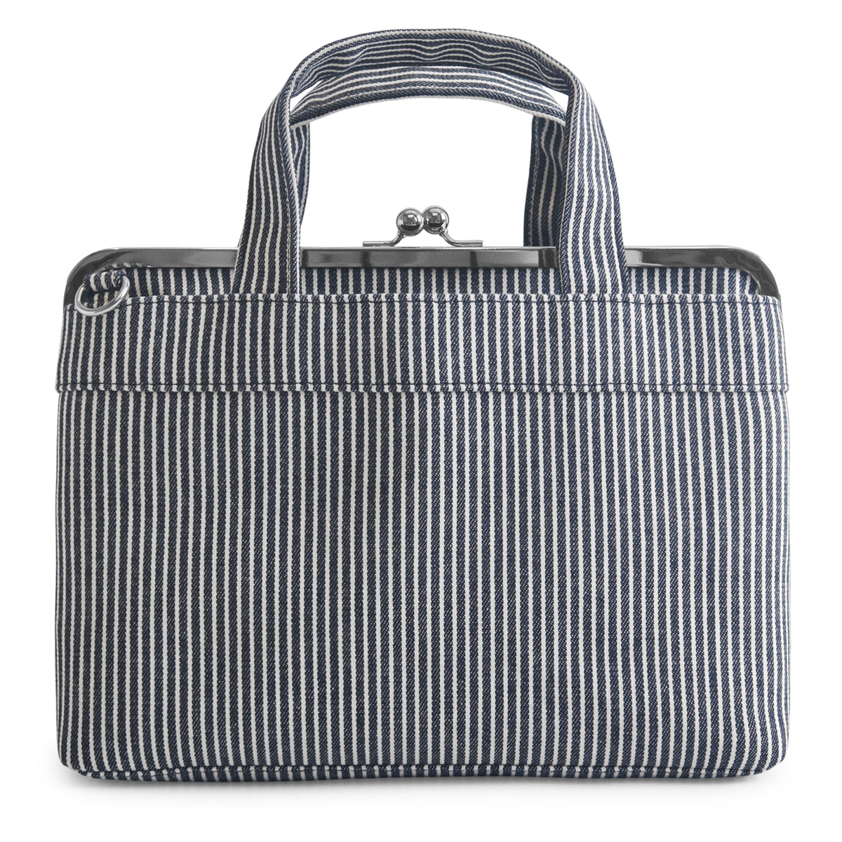 【在庫商品】がま口手提げバッグ【帆布・綿布・デニム(アソート)】