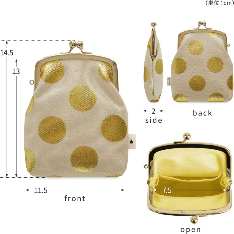 【在庫商品】がま口シガレットケース【帆布・HAKUドット】