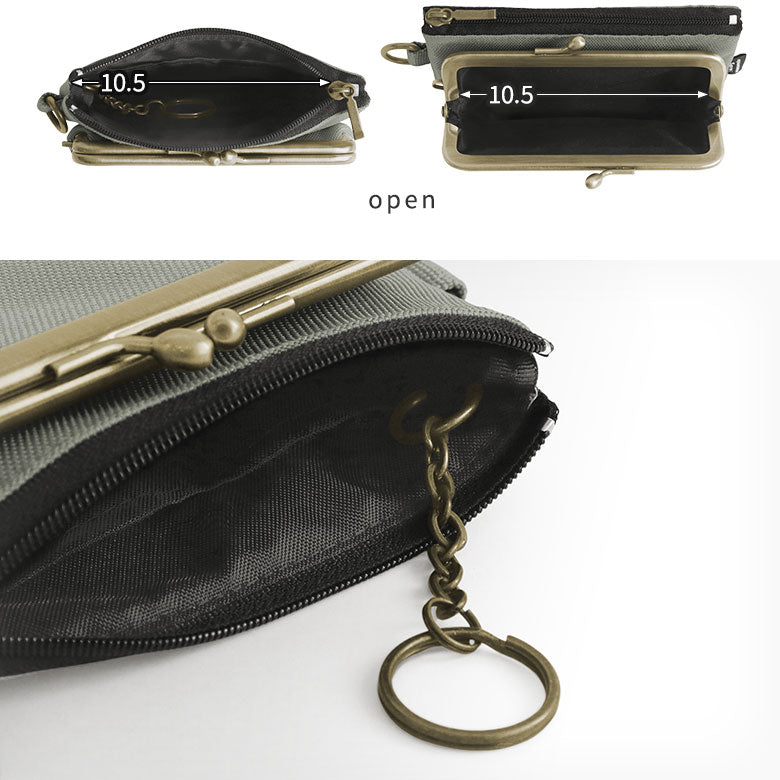 【在庫商品】がま口キーコインケース+(プラス)【Sarei コーデュラ(R) re/cor(TM)】