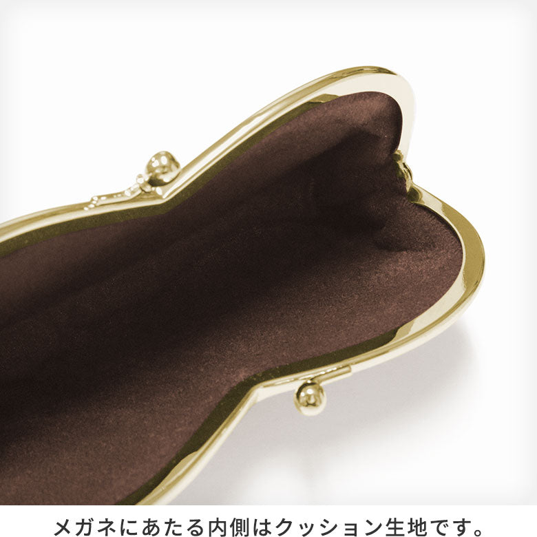 【在庫商品】山型がま口メガネケース【ポリッシュレース】