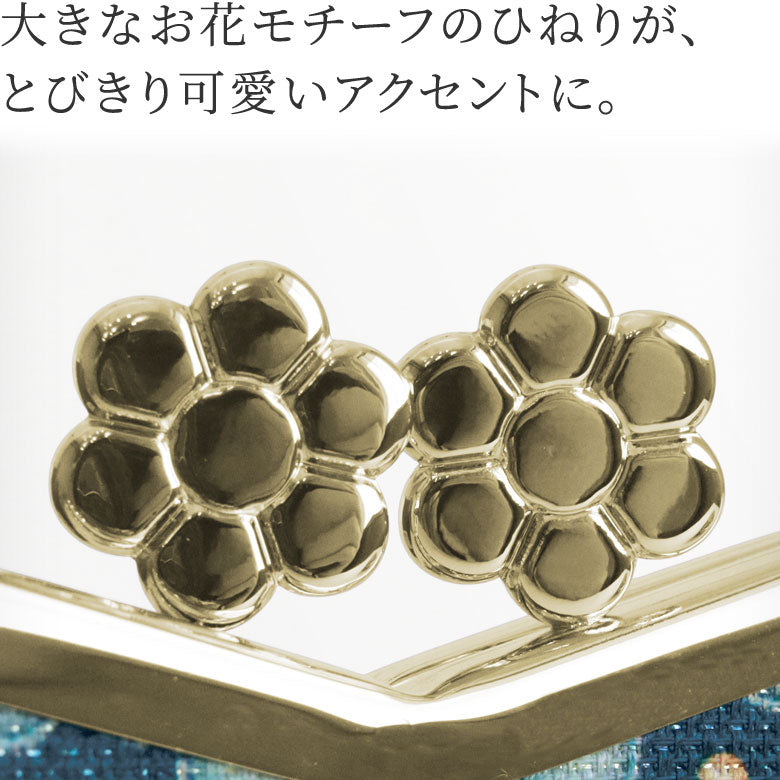 【在庫商品】山型がま口メガネケース【ビーズ】