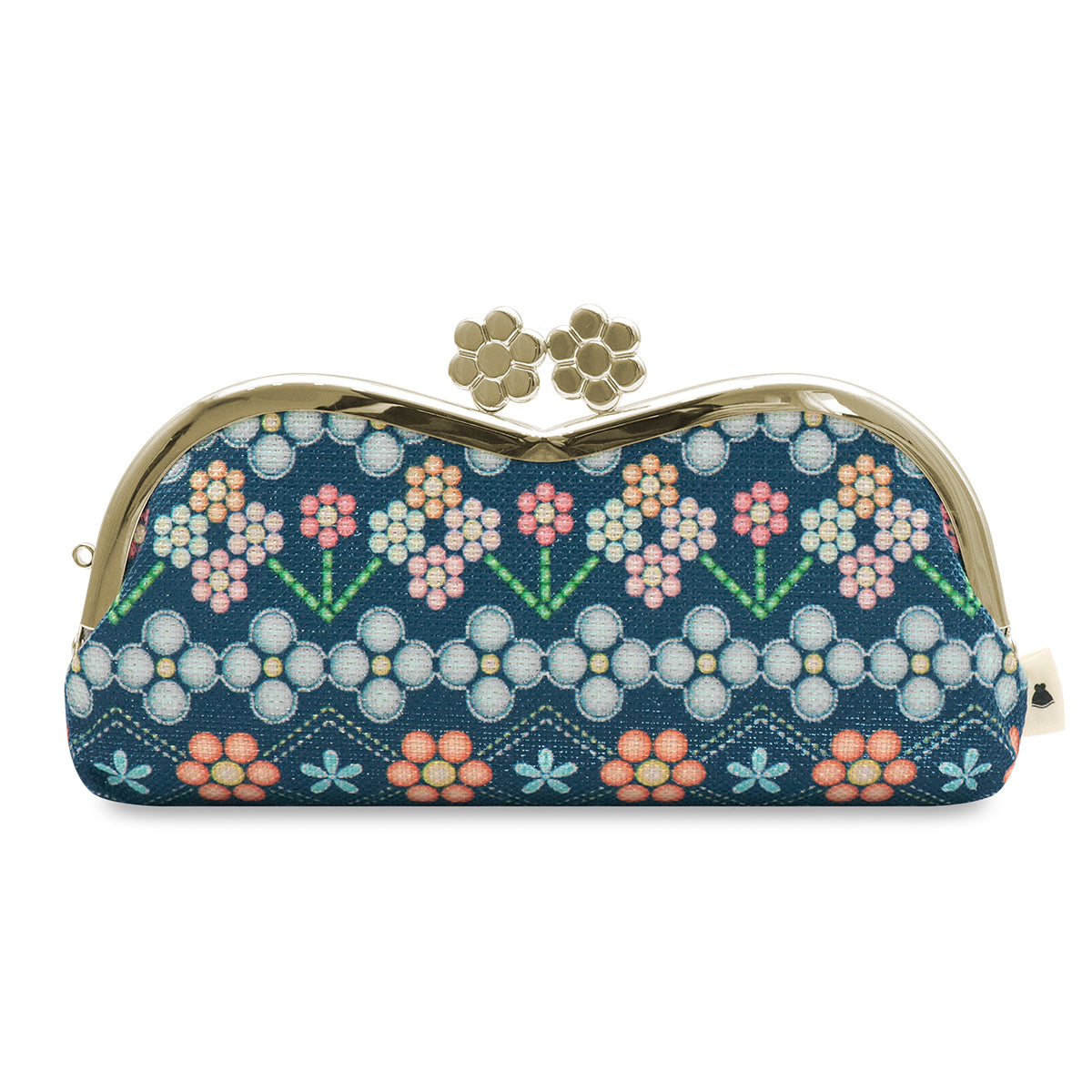 【在庫商品】山型がま口メガネケース【ビーズ】