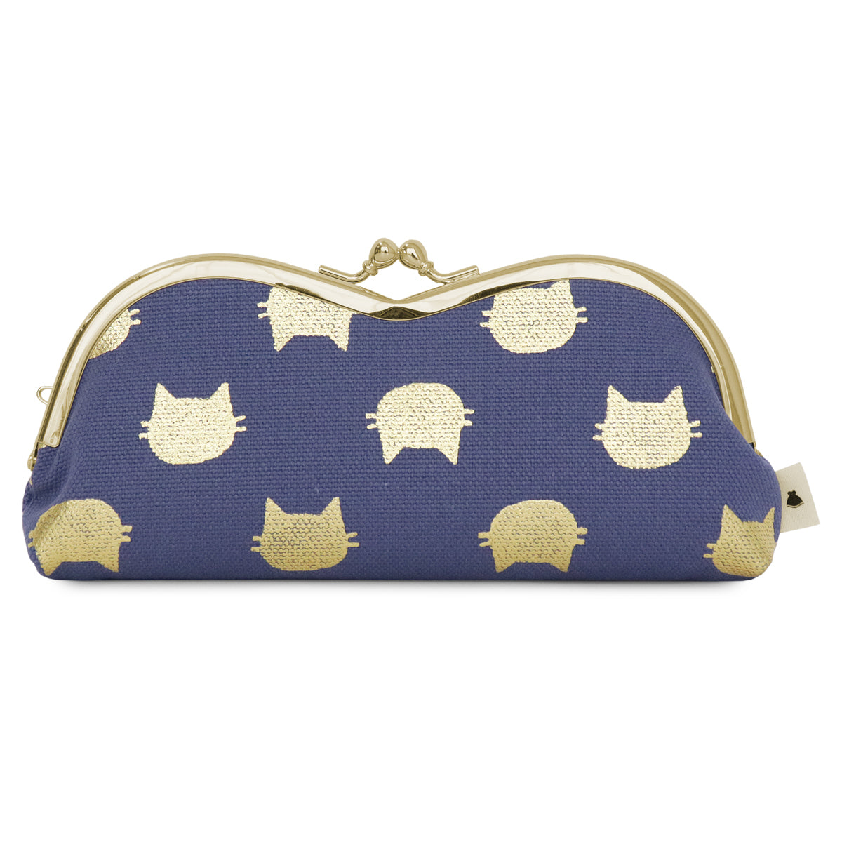 【在庫商品】山型がま口メガネケース【帆布・綿布・デニム(アソート)】