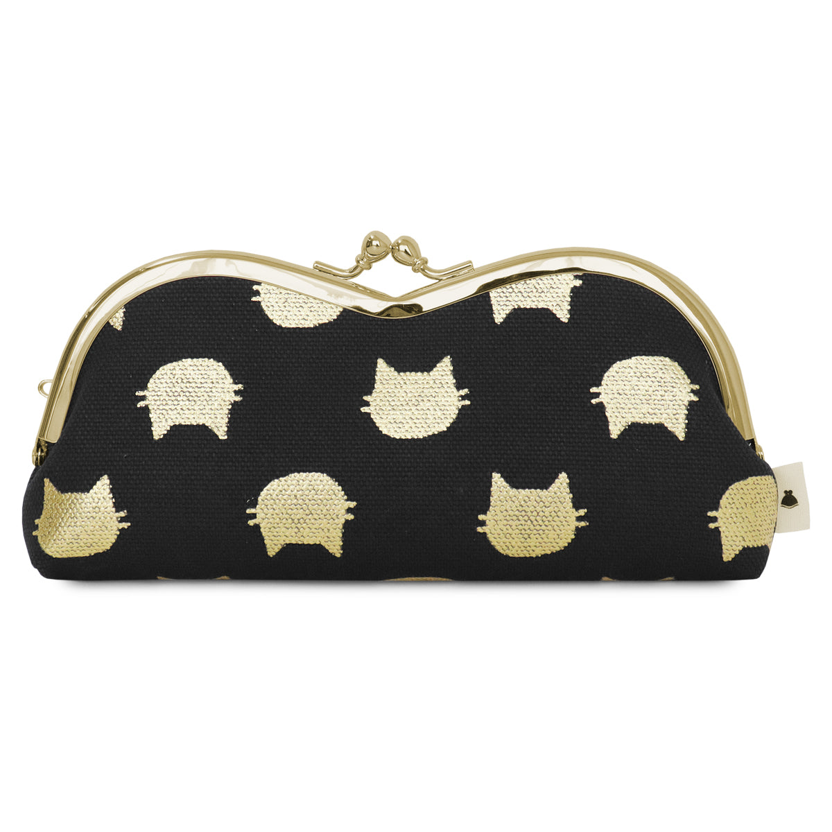 【在庫商品】山型がま口メガネケース【帆布・綿布・デニム(アソート)】