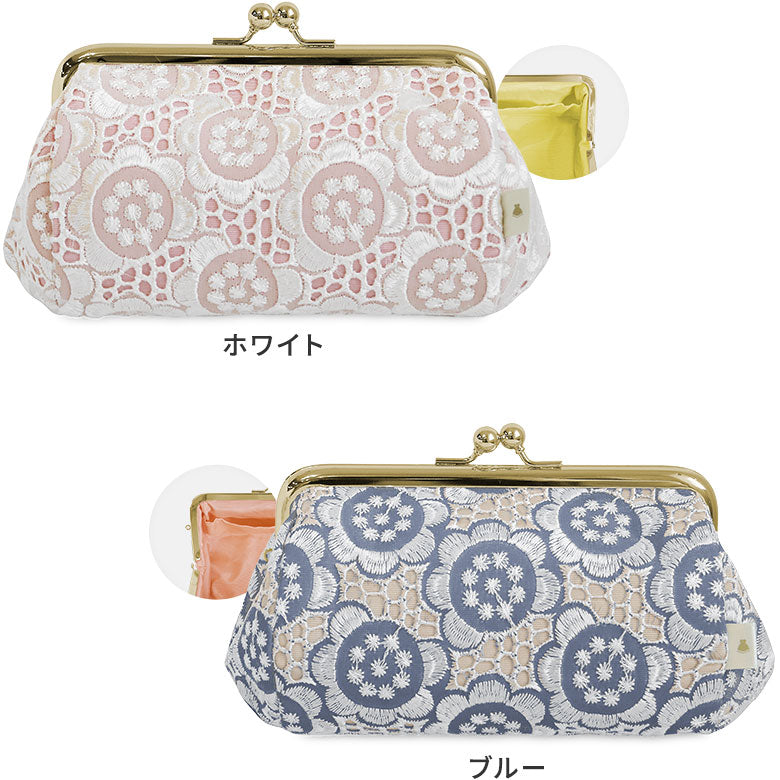 【在庫商品】TAWARA型がま口コスメポーチ(中)【ポリッシュレース】