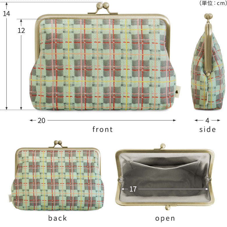 【在庫商品】6寸がま口平ポーチ(マチあり)【ポップチェック】