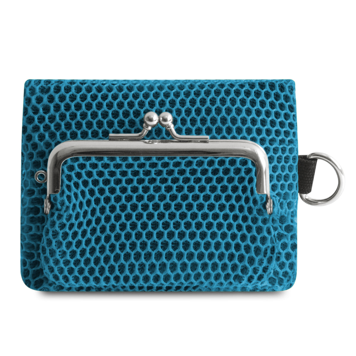 【在庫商品】ファスナー付きがま口メッシュポーチ(S)【Sarei VIVID MESH】