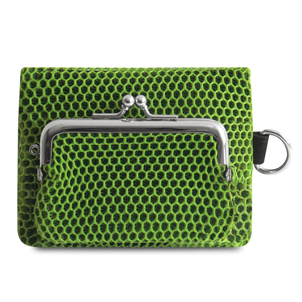 【在庫商品】ファスナー付きがま口メッシュポーチ(S)【Sarei VIVID MESH】