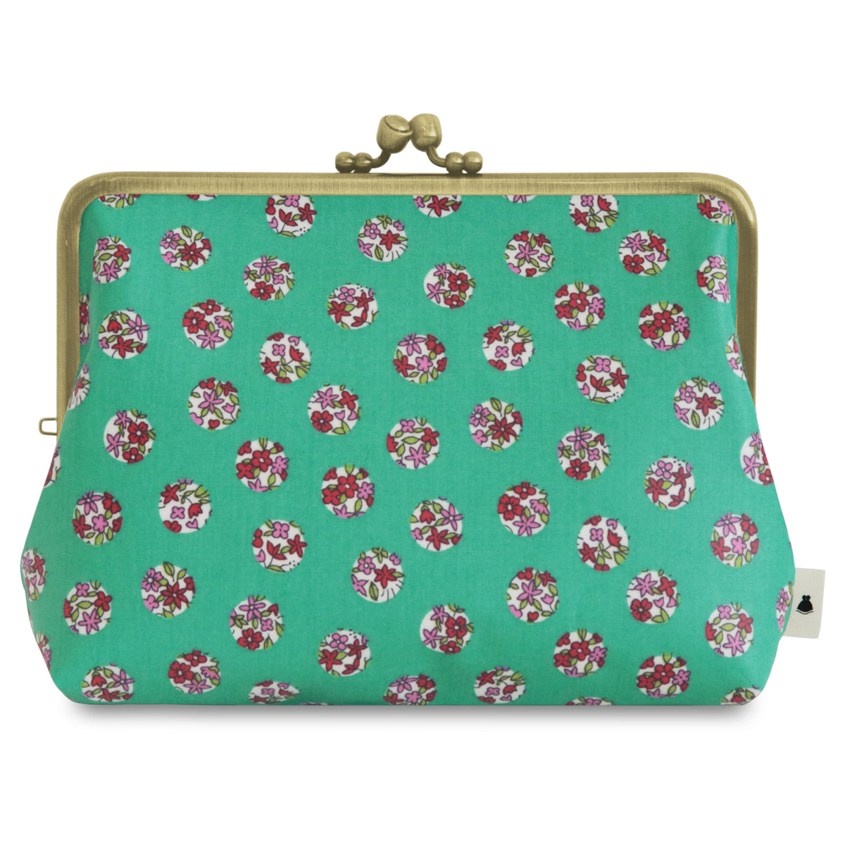 【在庫商品】がま口KAKU型ポーチ【彩りアソート(花柄PVC)】