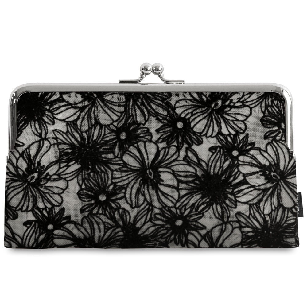 【在庫商品】がま口メッシュフラットポーチ【フロッキーメッシュ】