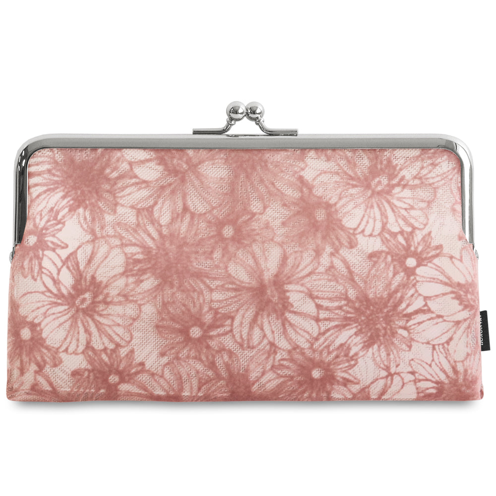 【在庫商品】がま口メッシュフラットポーチ【フロッキーメッシュ】