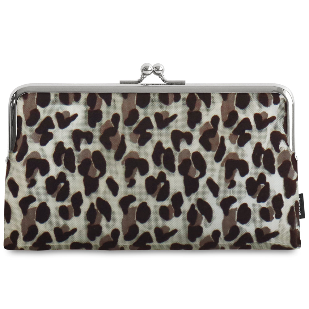 【在庫商品】がま口メッシュフラットポーチ【フロッキーメッシュ】