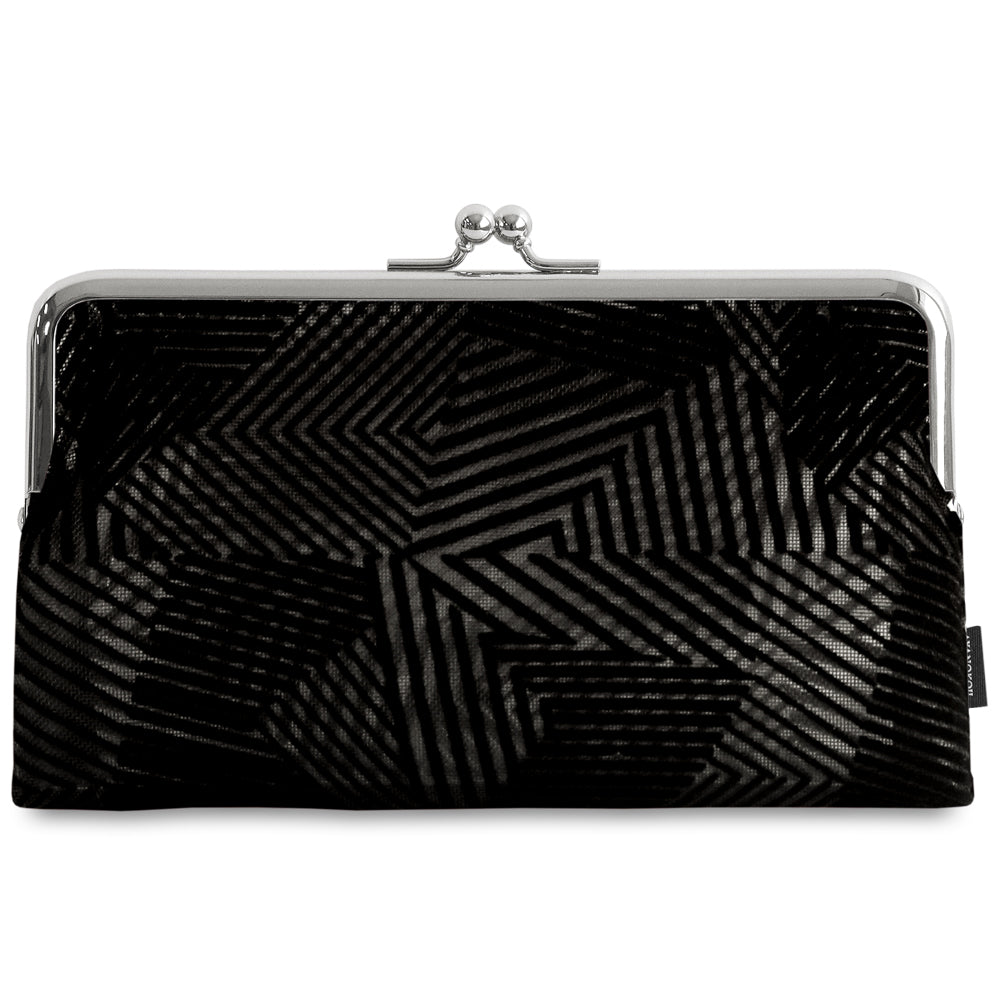 【在庫商品】がま口メッシュフラットポーチ【フロッキーメッシュ】