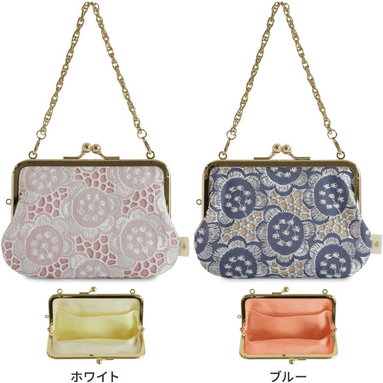 【在庫商品】チェーン付き手提げがま口財布【ポリッシュレース】