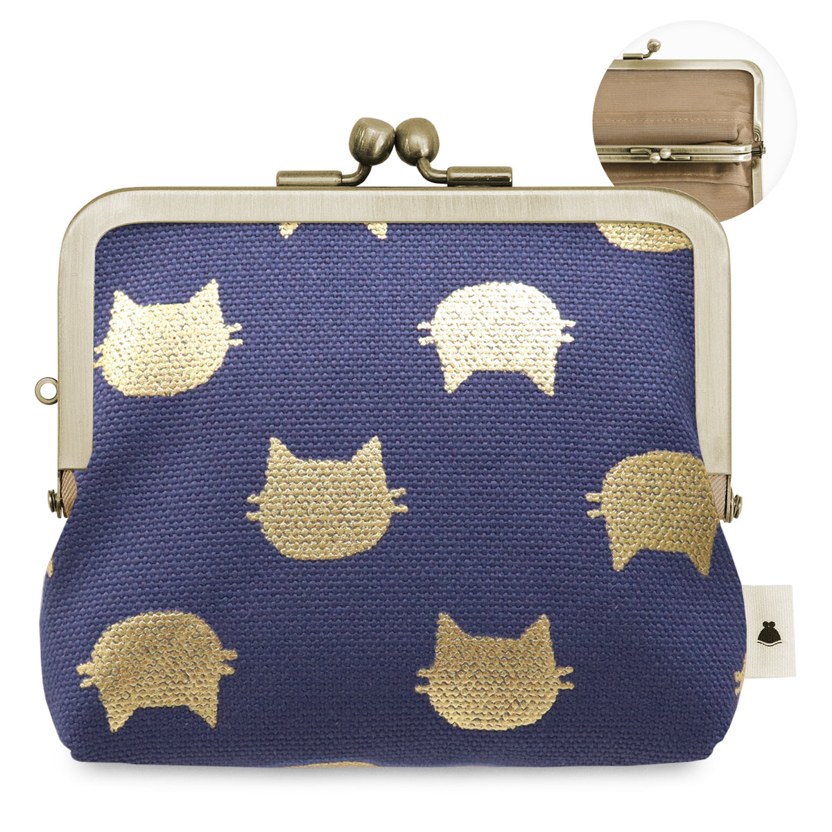 【在庫商品】平親子がま口財布【帆布・綿布・デニム(アソート)】