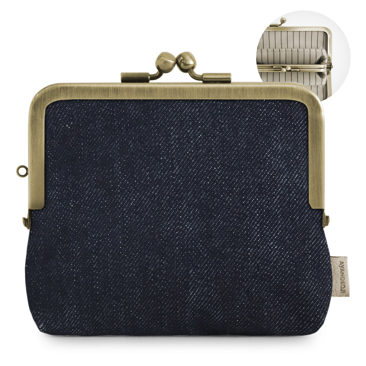 【在庫商品】平親子がま口財布【帆布・綿布・デニム(アソート)】