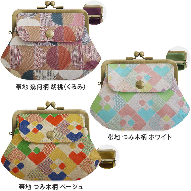 【在庫商品】ポケット付き親子がま口財布【金襴・帯地(アソート)】
