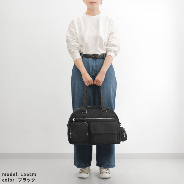 【在庫商品】がま口ボストンバッグマルチポッケ【Sarei NEUTRA】