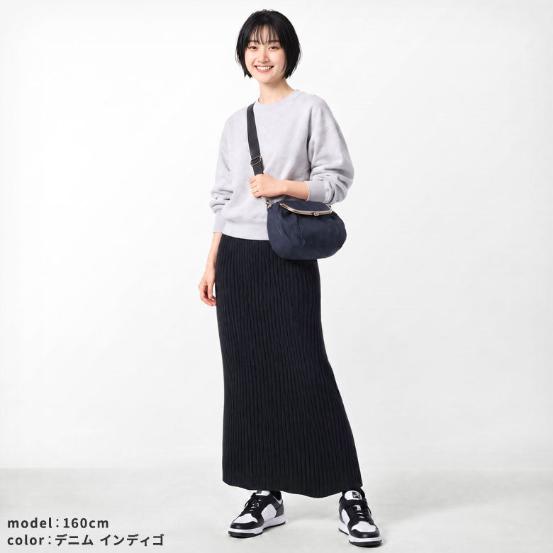 【在庫商品】がま口ショルダーバッグころん【デニム】