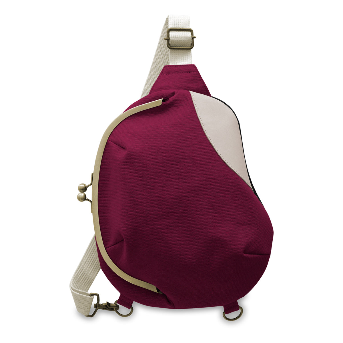 【在庫商品】がま口まめボディバッグ【帆布・無地】※がまろっく付き